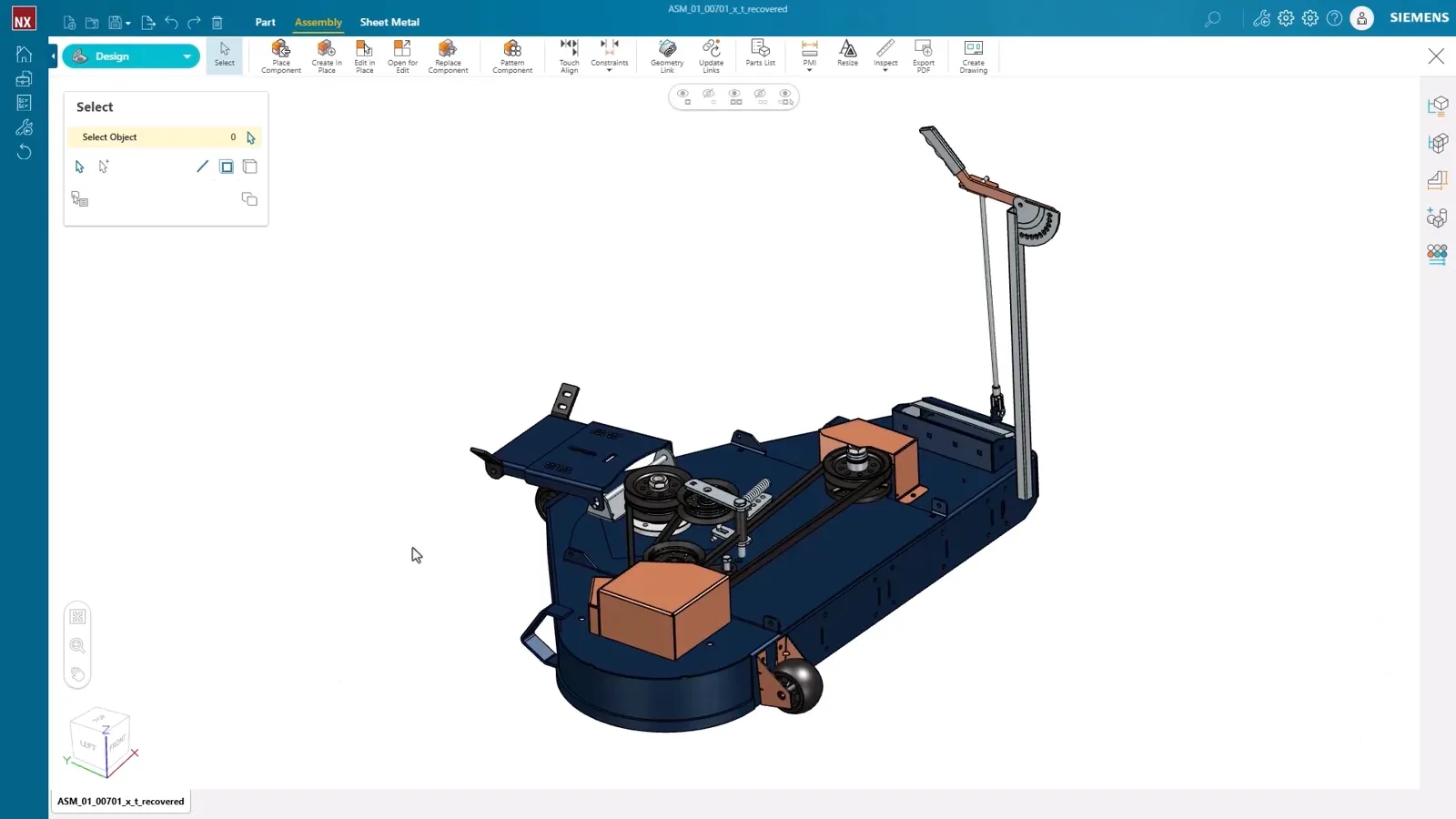 Designcenter X Essentials editing a scissor lift assembly in the browser