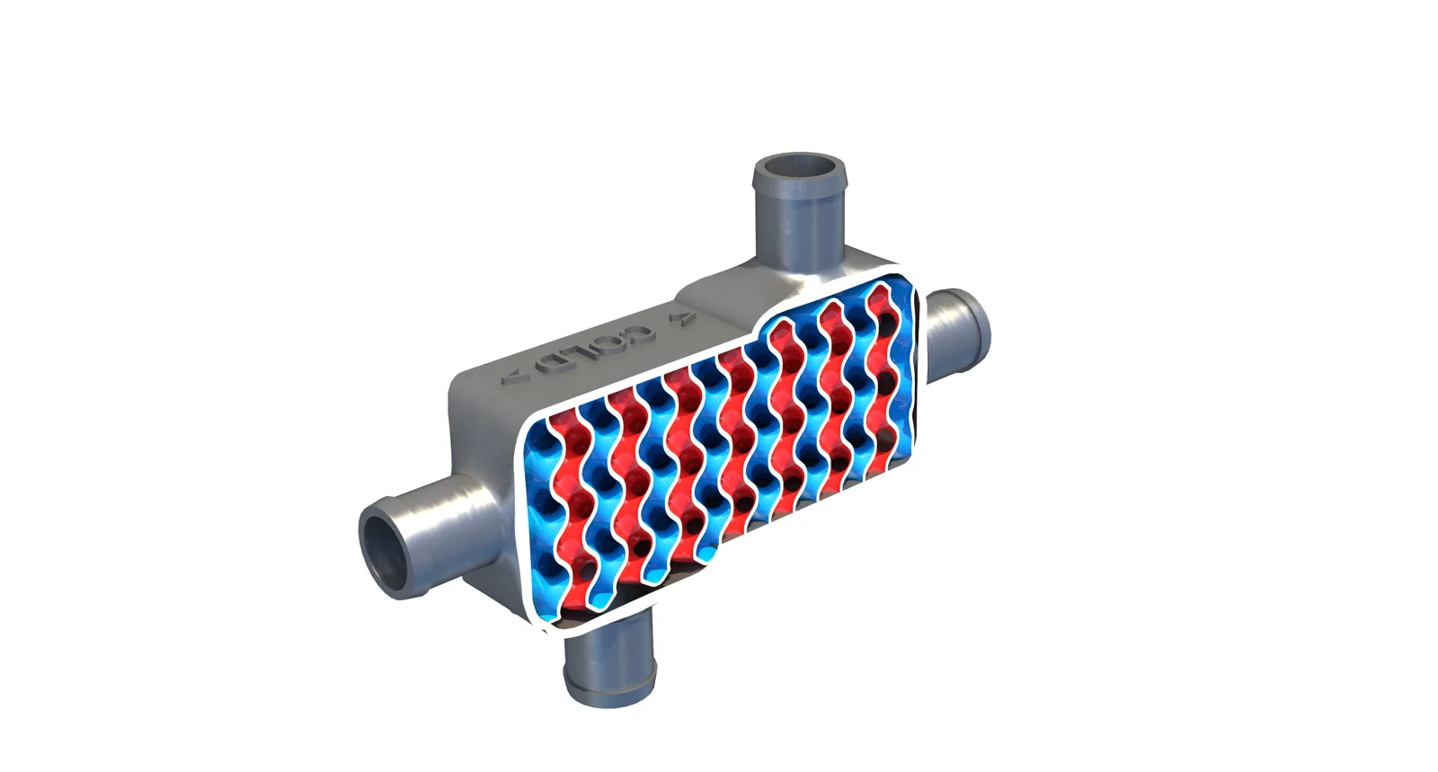 Printed heat exchanger with an internal lattice core