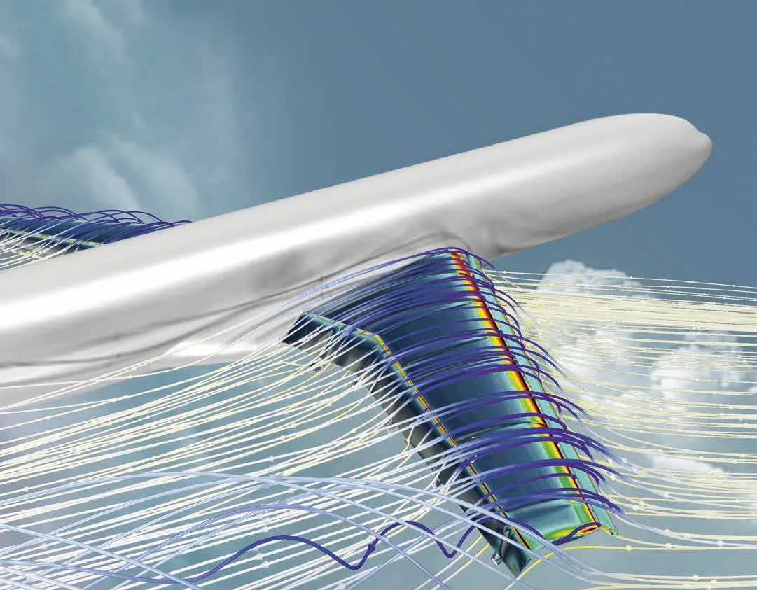 Unsteady flow over a high-lift aircraft wing